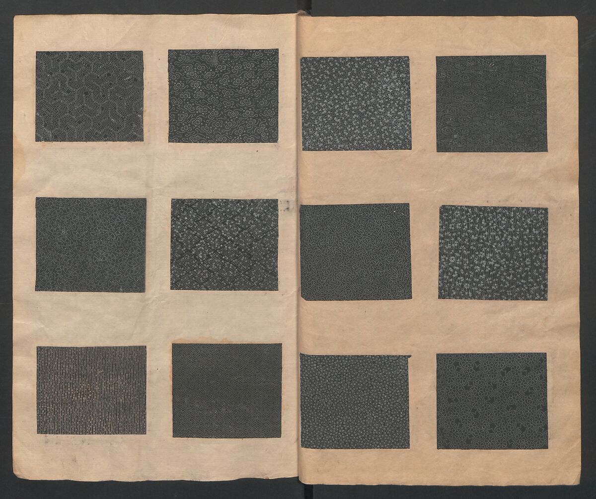 Book of Designs (Osaka chō Sakoeya) 大阪町迫江屋, Unidentified artist, Ink and color on paper, Japan