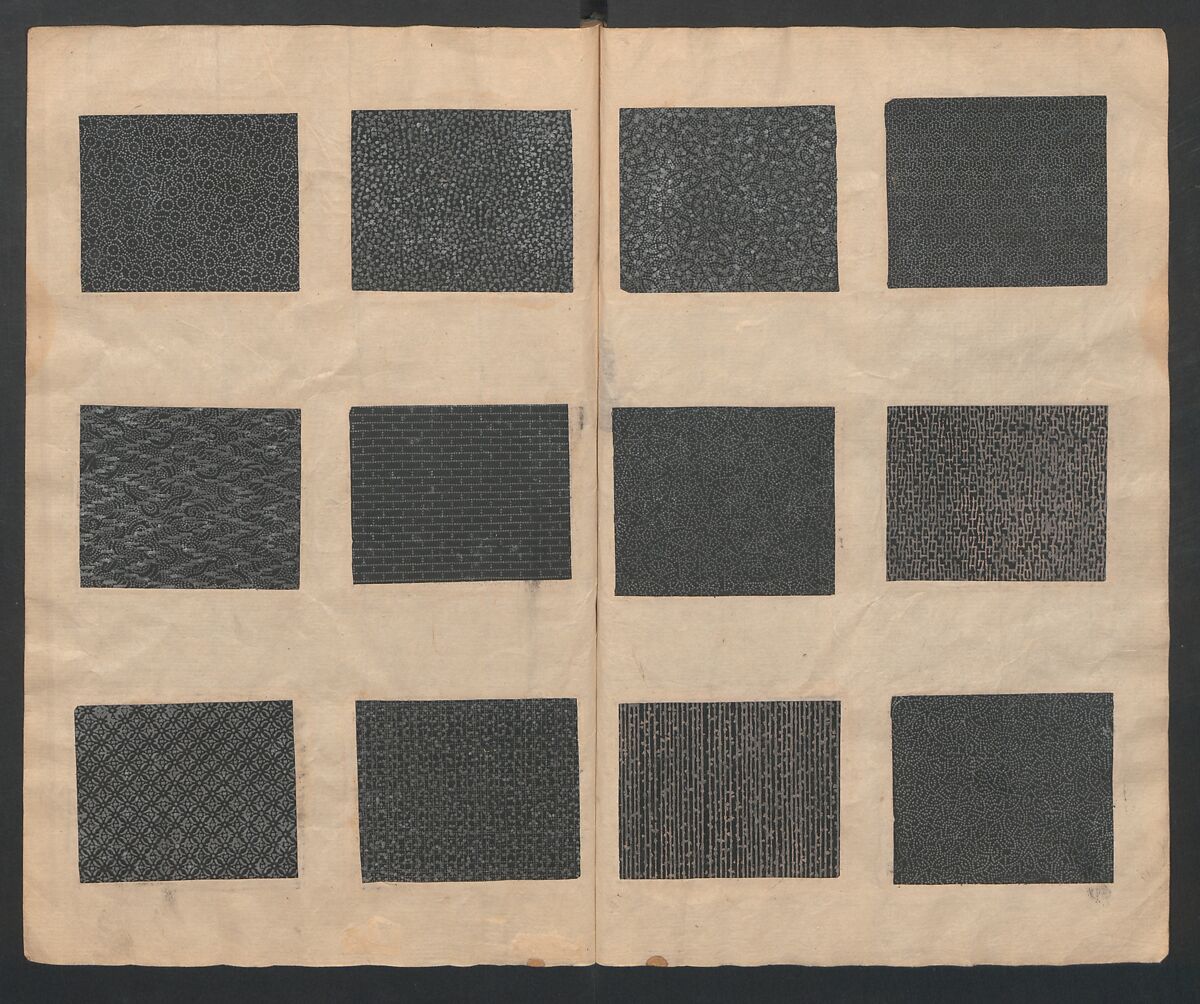 Book of Designs (Osaka chō Sakoeya) 大阪町迫江屋, Unidentified artist, Ink and color on paper, Japan