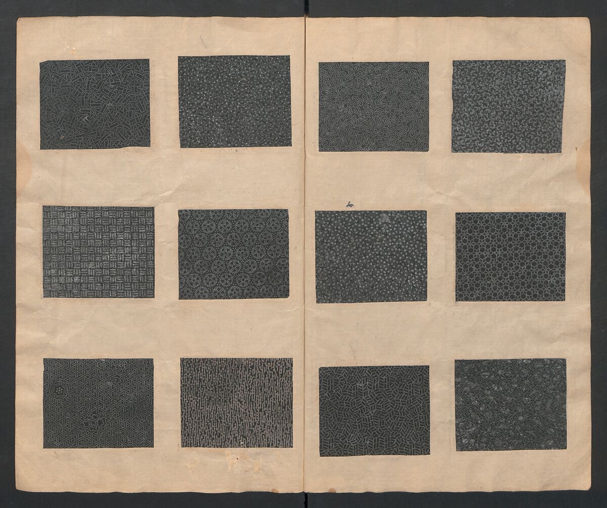 Book of Designs (Osaka chō Sakoeya) 大阪町迫江屋, Unidentified artist, Ink and color on paper, Japan