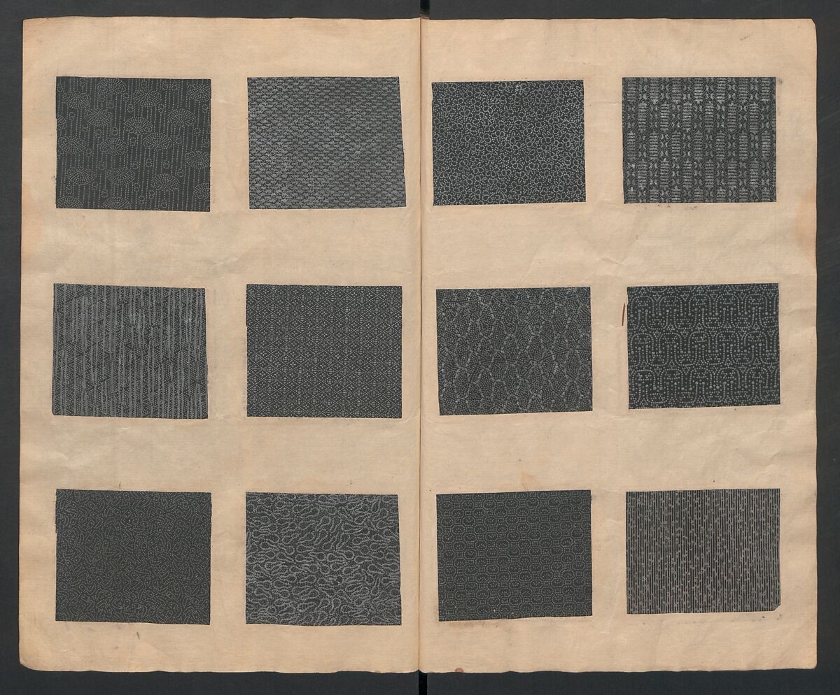 Book of Designs (Osaka chō Sakoeya) 大阪町迫江屋, Unidentified artist, Ink and color on paper, Japan