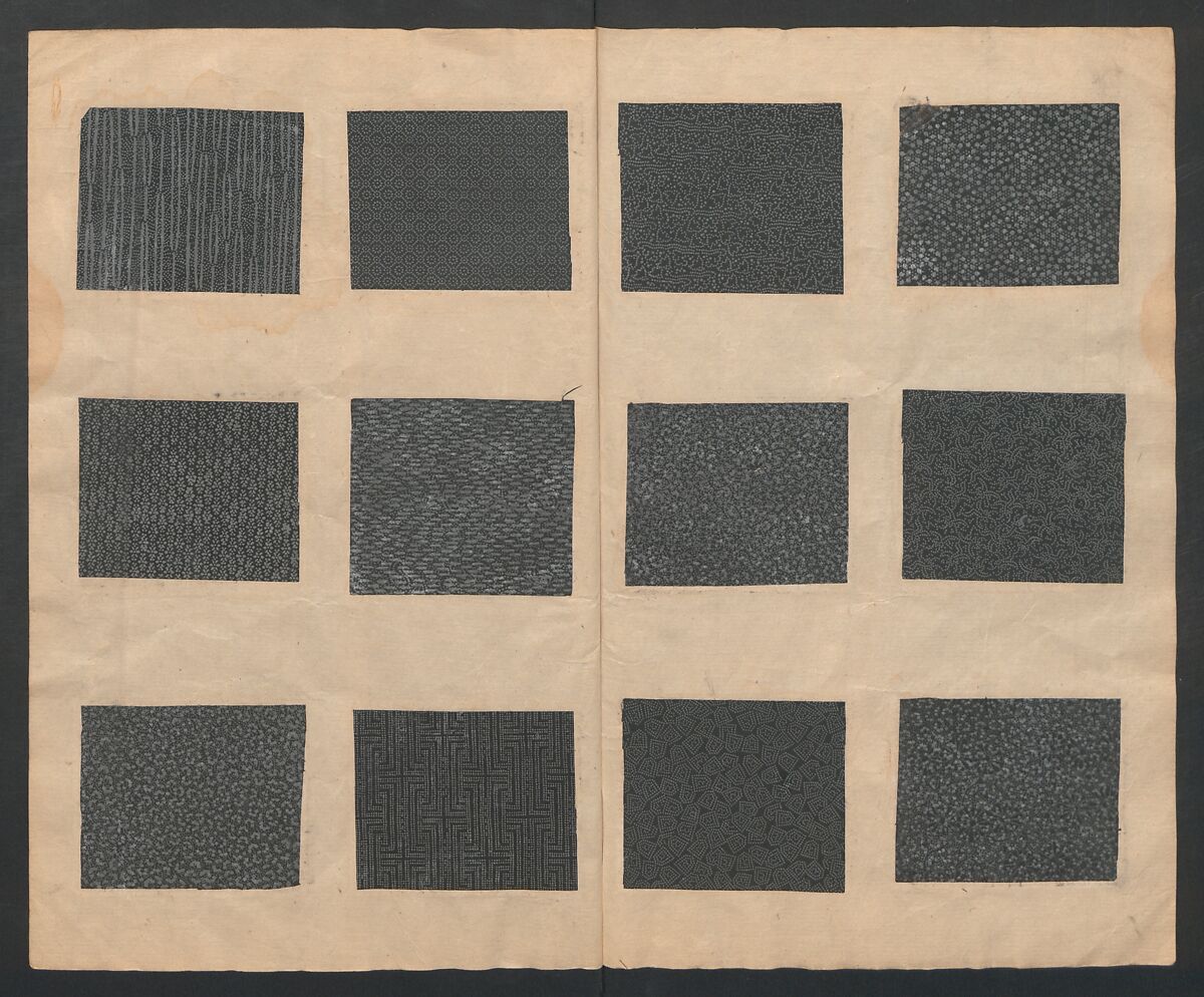 Book of Designs (Osaka chō Sakoeya) 大阪町迫江屋, Unidentified artist, Ink and color on paper, Japan