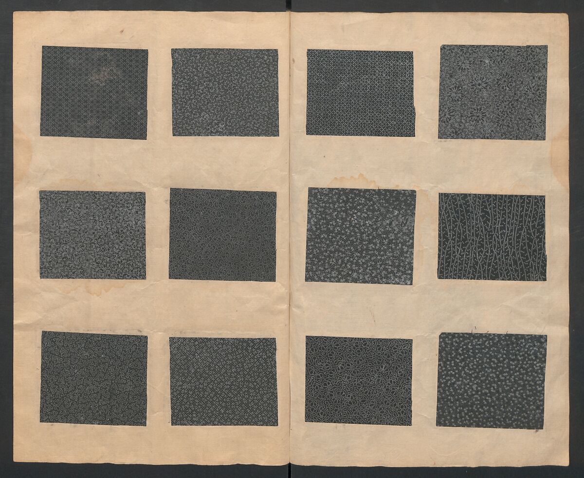 Book of Designs (Osaka chō Sakoeya) 大阪町迫江屋, Unidentified artist, Ink and color on paper, Japan
