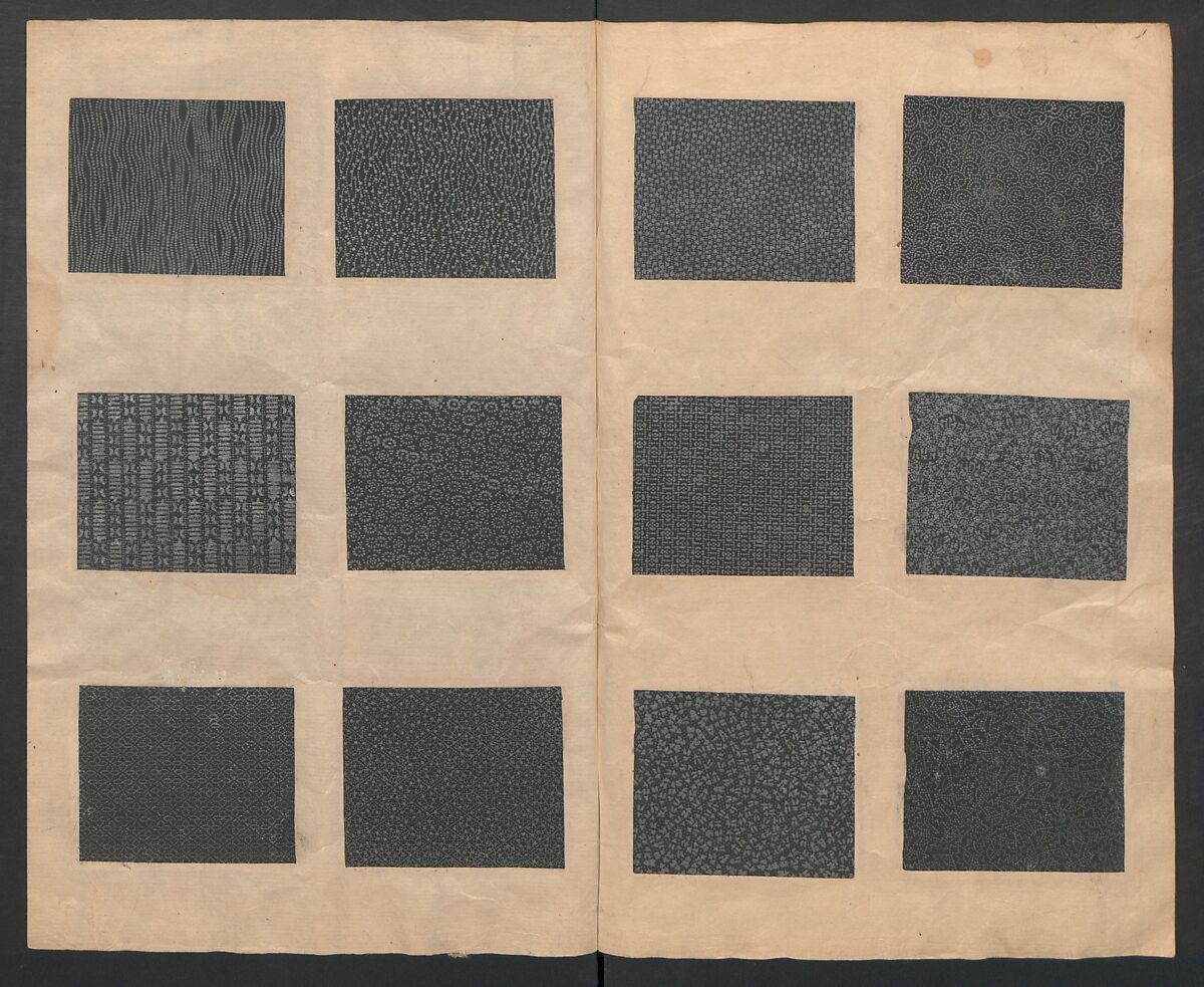 Book of Designs (Osaka chō Sakoeya) 大阪町迫江屋, Unidentified artist, Ink and color on paper, Japan
