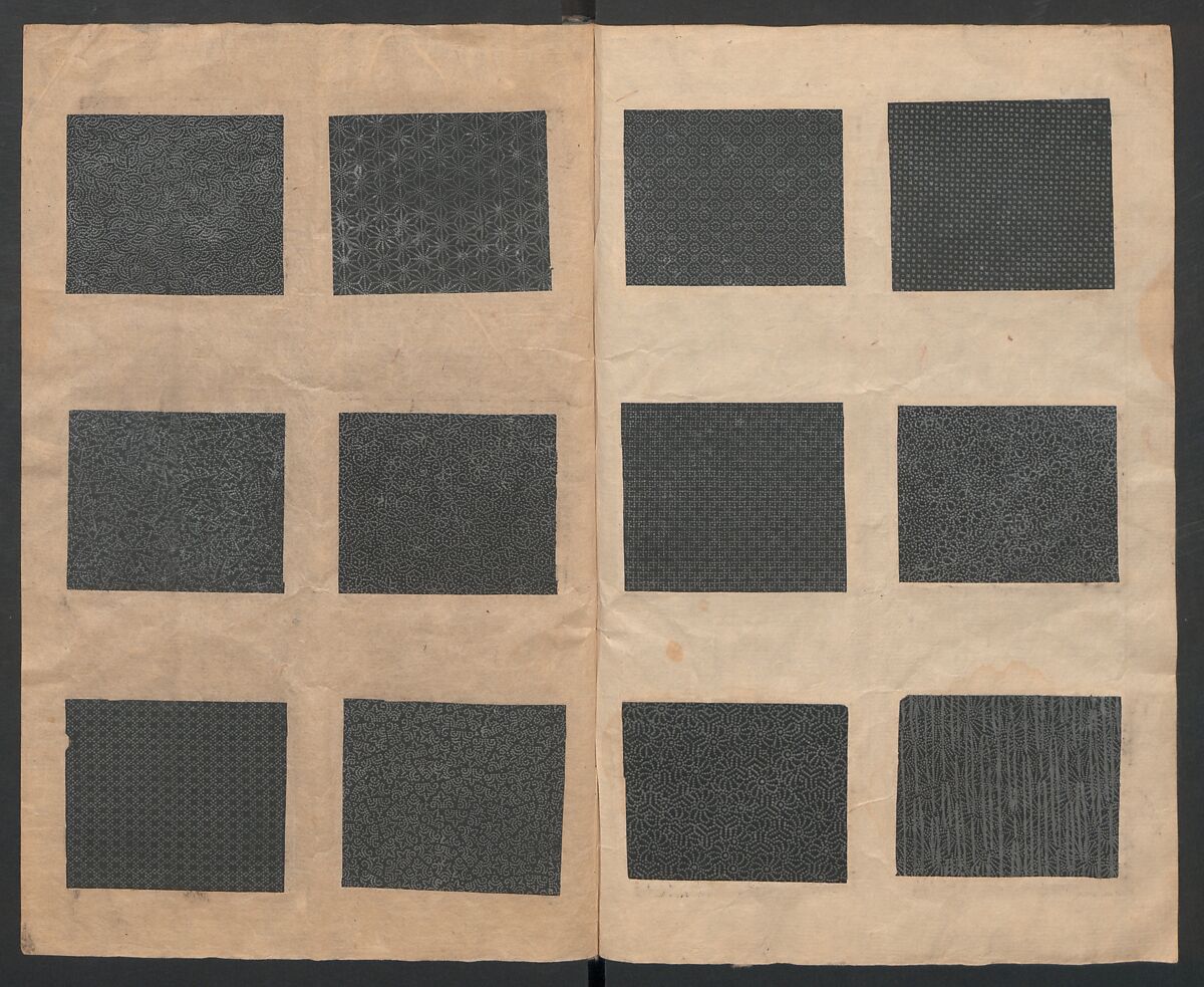 Book of Designs (Osaka chō Sakoeya) 大阪町迫江屋, Unidentified artist, Ink and color on paper, Japan