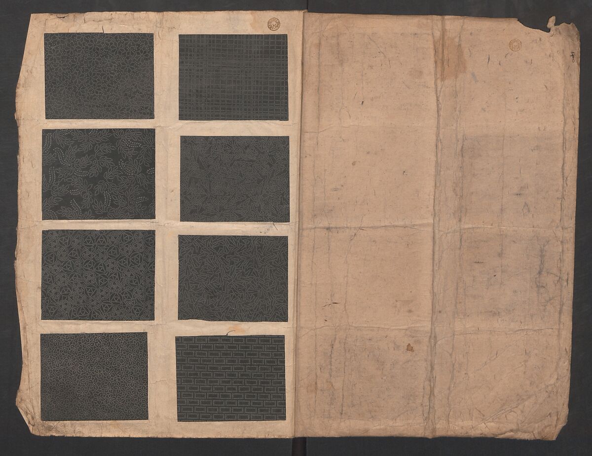 Book of Designs (Kame jirushi Shin Komon hon chō) 亀印 新小紋本帳, Unidentified artist, Ink and color on paper, Japan