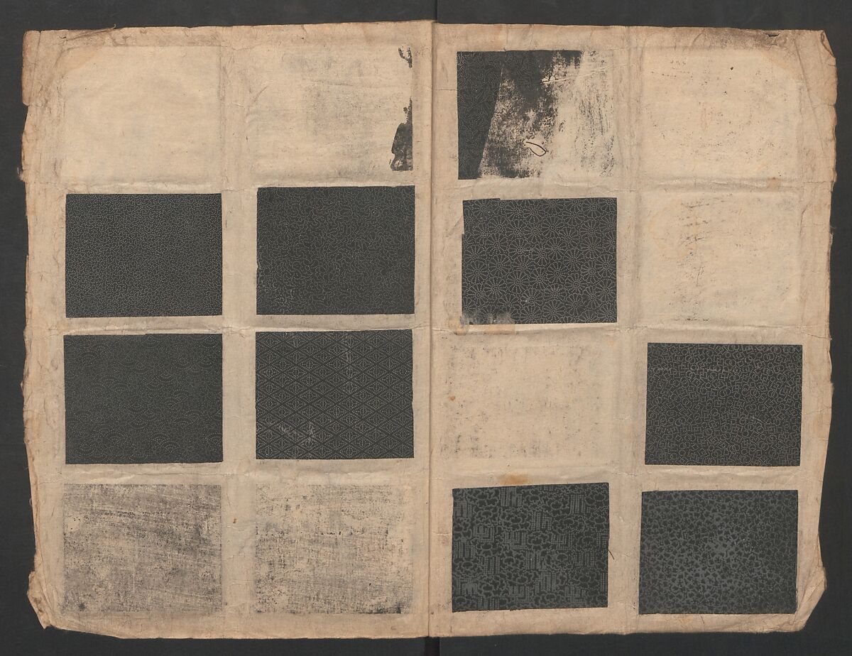 Book of Designs (Kame jirushi Shin Komon hon chō) 亀印 新小紋本帳, Unidentified artist, Ink and color on paper, Japan