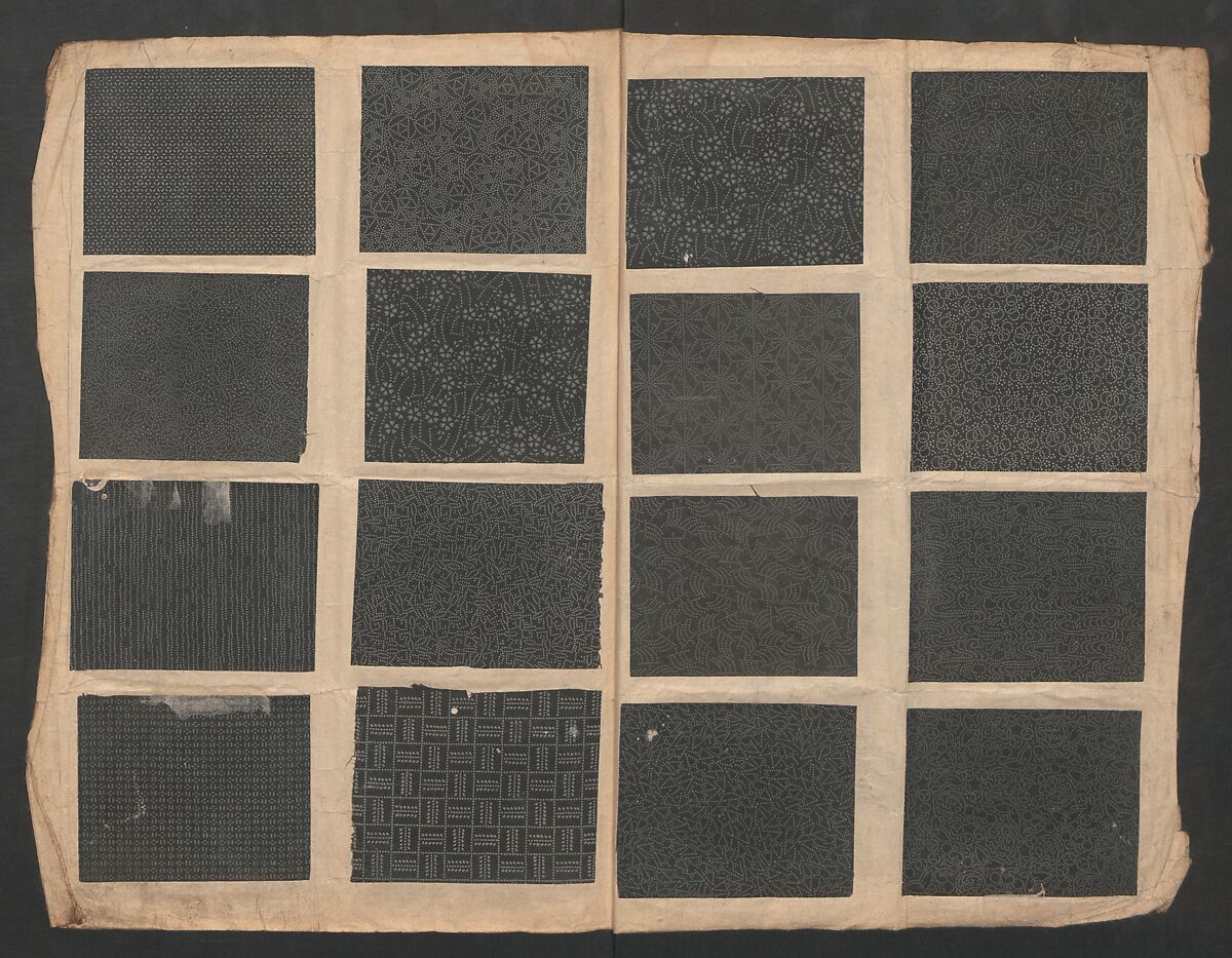 Book of Designs (Kame jirushi Shin Komon hon chō) 亀印 新小紋本帳, Unidentified artist, Ink and color on paper, Japan