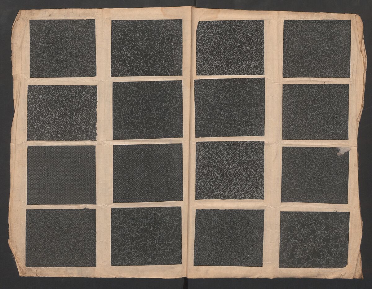 Book of Designs (Kame jirushi Shin Komon hon chō) 亀印 新小紋本帳, Unidentified artist, Ink and color on paper, Japan