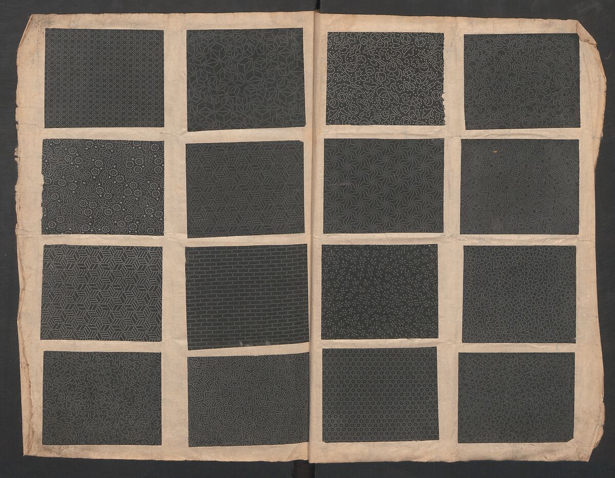 Book of Designs (Kame jirushi Shin Komon hon chō) 亀印 新小紋本帳, Unidentified artist, Ink and color on paper, Japan