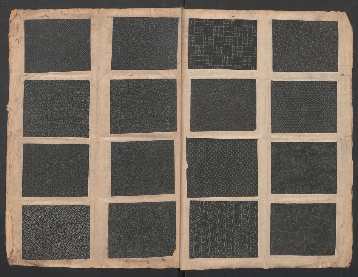 Book of Designs (Kame jirushi Shin Komon hon chō) 亀印 新小紋本帳, Unidentified artist, Ink and color on paper, Japan