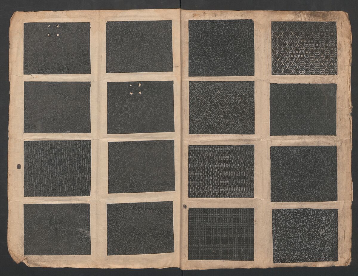 Book of Designs (Kame jirushi Shin Komon hon chō) 亀印 新小紋本帳, Unidentified artist, Ink and color on paper, Japan