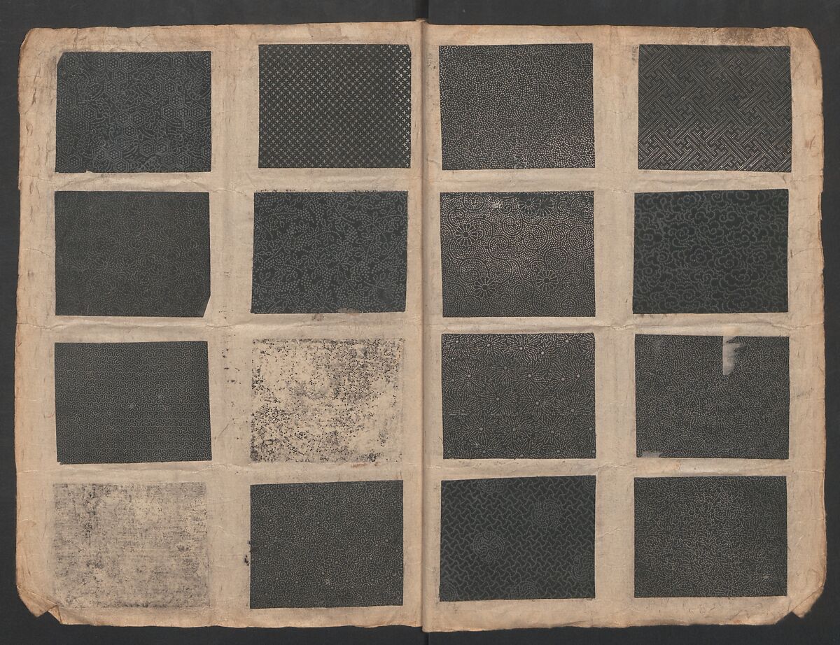 Book of Designs (Kame jirushi Shin Komon hon chō) 亀印 新小紋本帳, Unidentified artist, Ink and color on paper, Japan