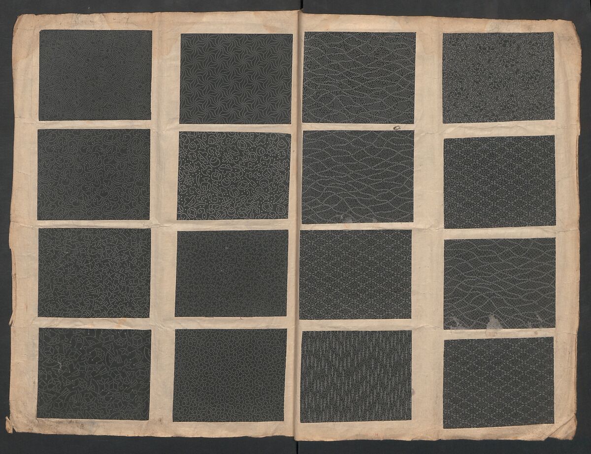 Book of Designs (Kame jirushi Shin Komon hon chō) 亀印 新小紋本帳, Unidentified artist, Ink and color on paper, Japan