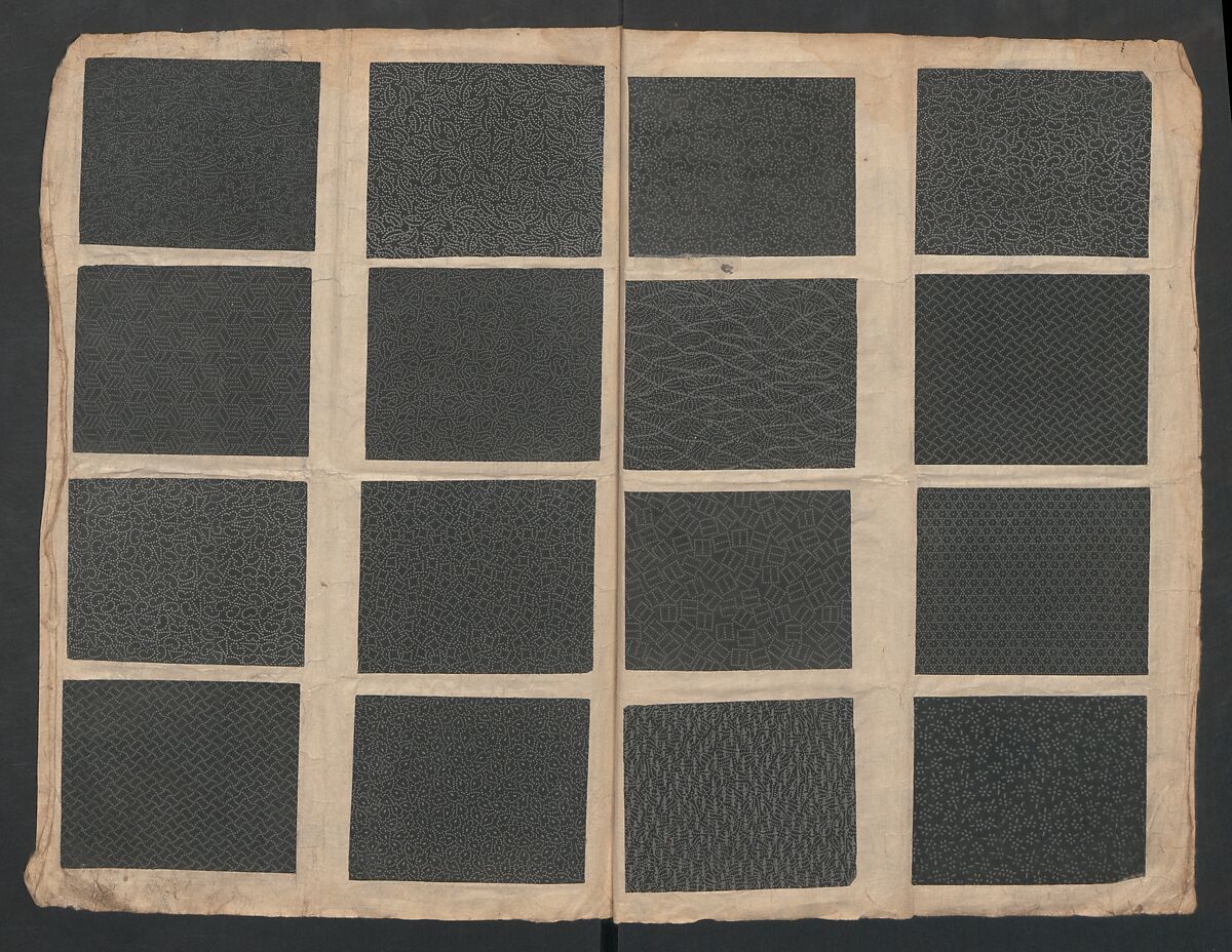 Book of Designs (Kame jirushi Shin Komon hon chō) 亀印 新小紋本帳, Unidentified artist, Ink and color on paper, Japan