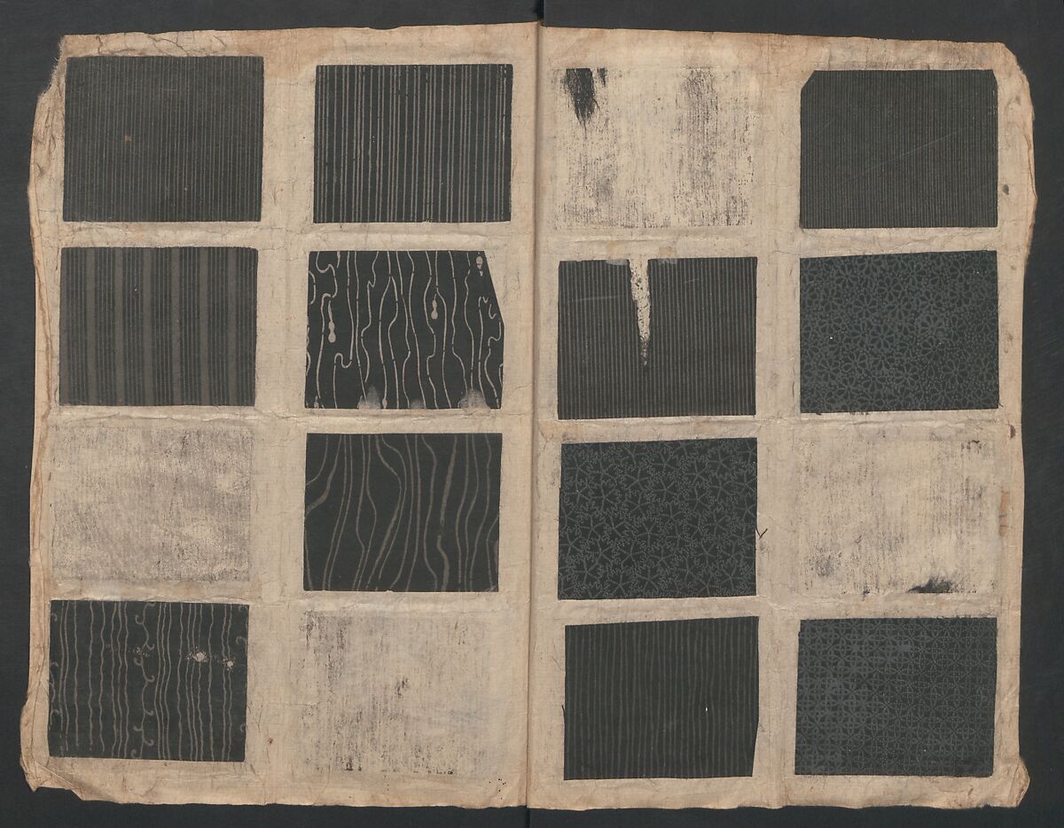 Book of Designs (Kame jirushi Shin Komon hon chō) 亀印 新小紋本帳, Unidentified artist, Ink and color on paper, Japan