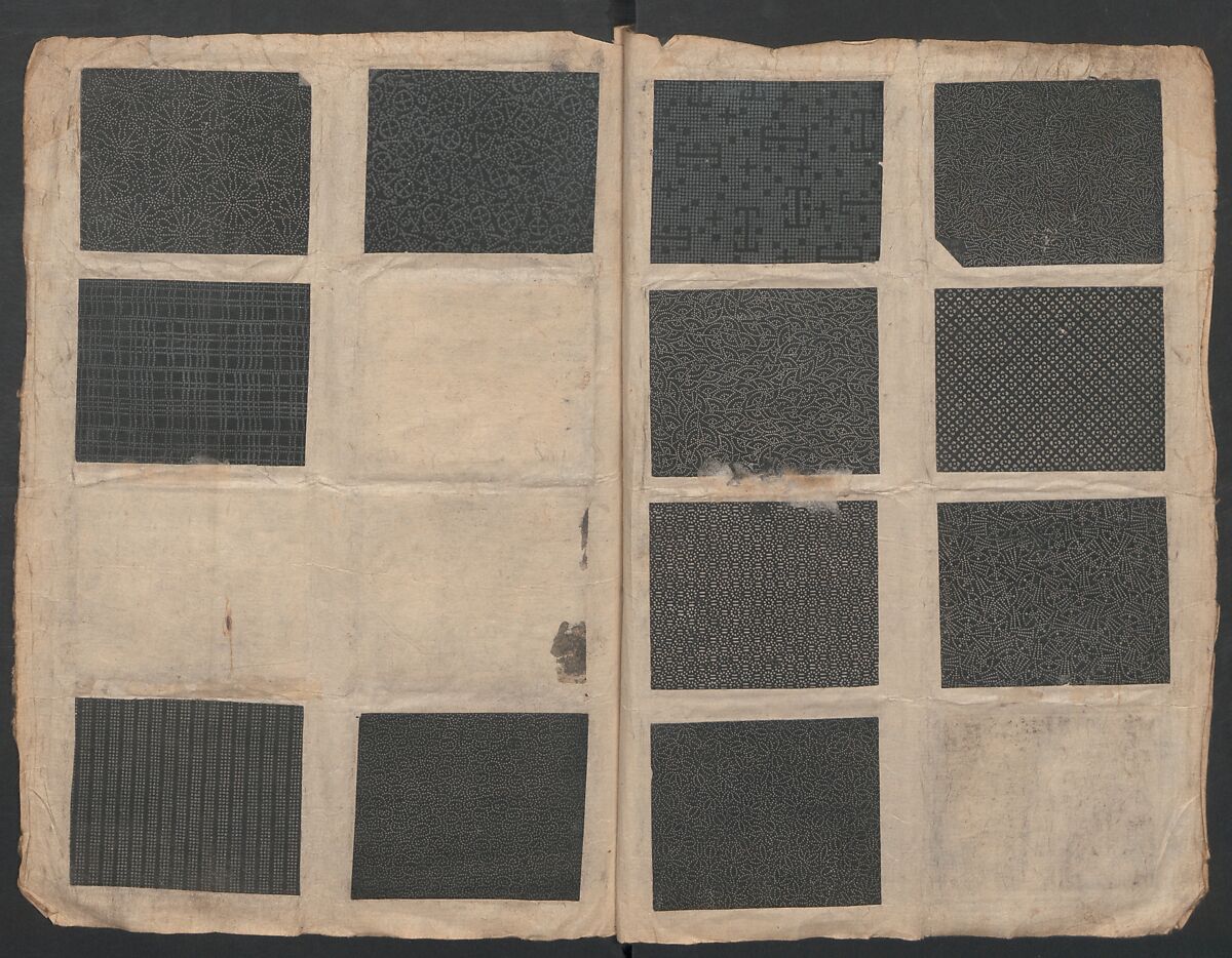 Book of Designs (Kame jirushi Shin Komon hon chō) 亀印 新小紋本帳, Unidentified artist, Ink and color on paper, Japan