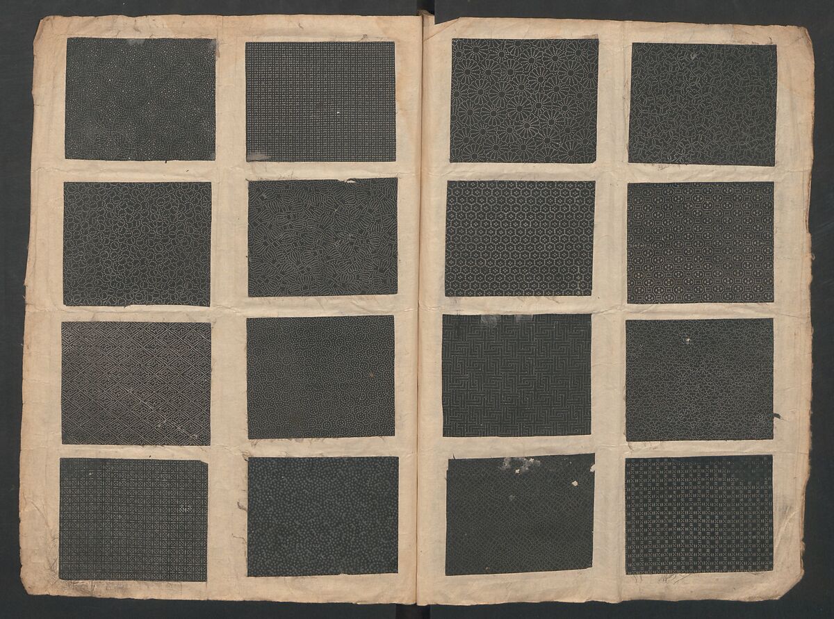 Book of Designs (Kame jirushi Shin Komon hon chō) 亀印 新小紋本帳, Unidentified artist, Ink and color on paper, Japan