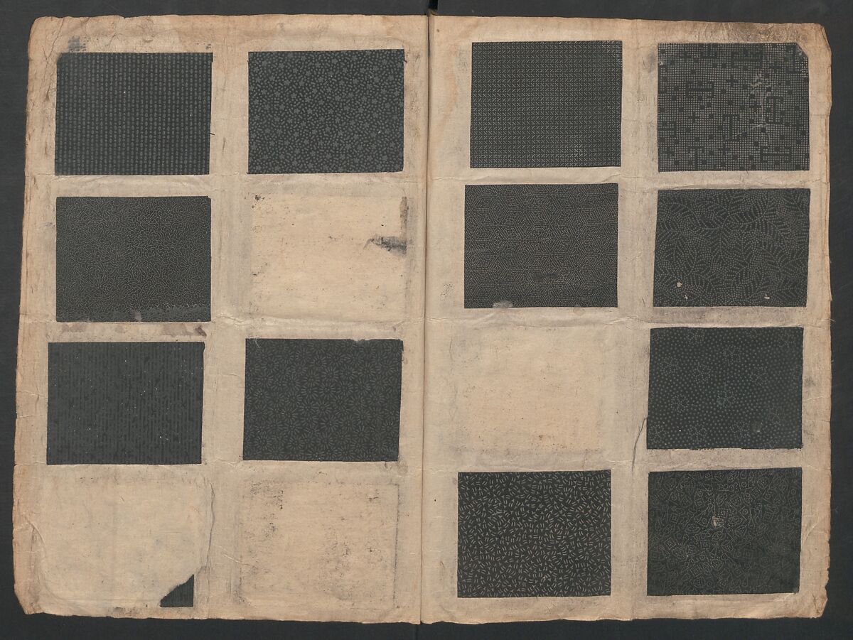 Book of Designs (Kame jirushi Shin Komon hon chō) 亀印 新小紋本帳, Unidentified artist, Ink and color on paper, Japan