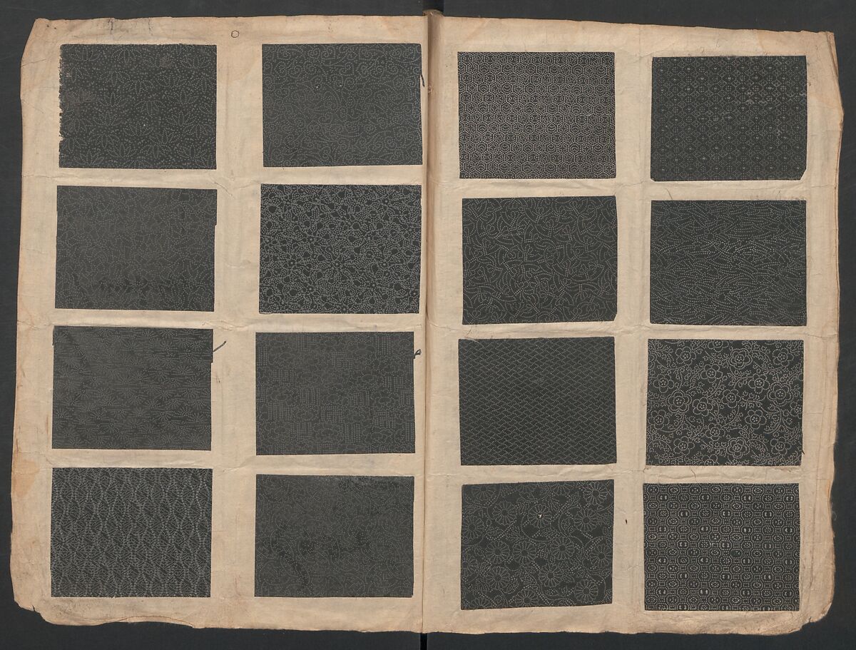 Book of Designs (Kame jirushi Shin Komon hon chō) 亀印 新小紋本帳, Unidentified artist, Ink and color on paper, Japan