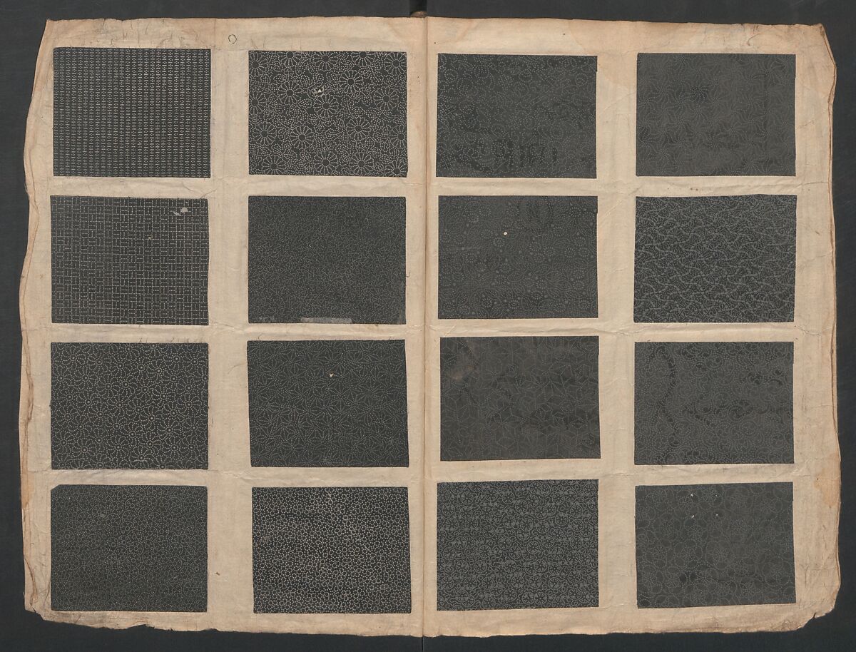 Book of Designs (Kame jirushi Shin Komon hon chō) 亀印 新小紋本帳, Unidentified artist, Ink and color on paper, Japan