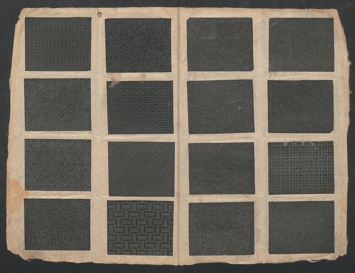 Book of Designs (Kame jirushi Shin Komon hon chō) 亀印 新小紋本帳, Unidentified artist, Ink and color on paper, Japan