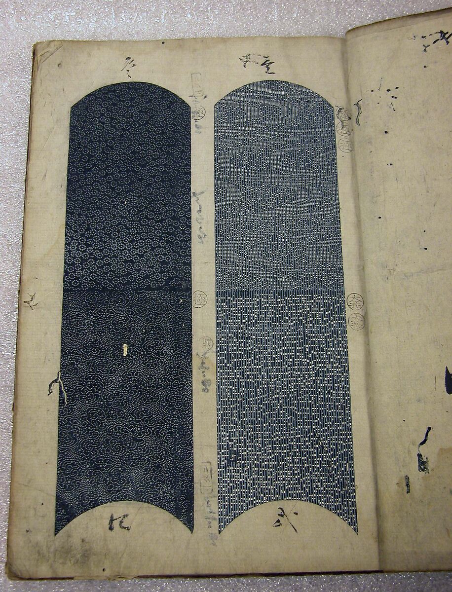 Book of Designs (Tsuchinoto shinsen Komon chō)  己新撰 小紋帳, Unidentified artist, Ink and color on paper, Japan