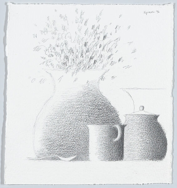 Still life w/spoon, Robert Kipniss (American, born New York, 1931), Graphite 