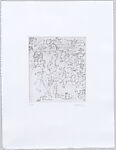 Le Maréchal, Alan Glass (Canadian, active Mexico,1932–2023 Mexico City), 3 portfolios of drypoint prints in boxes covered with black linen and with images inset on front and back of each box. Each box contains 11 drypoint prints and one sheet of letterpress text with a poem. Works in boxes 1 and 2 printed on BFK Rives 100% cotton, 250 grs and  box 3 printed on Hahnemühle 100% cotton, 300 grs.