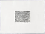 Le Maréchal, Alan Glass (Canadian, active Mexico,1932–2023 Mexico City), 3 portfolios of drypoint prints in boxes covered with black linen and with images inset on front and back of each box. Each box contains 11 drypoint prints and one sheet of letterpress text with a poem. Works in boxes 1 and 2 printed on BFK Rives 100% cotton, 250 grs and  box 3 printed on Hahnemühle 100% cotton, 300 grs.
