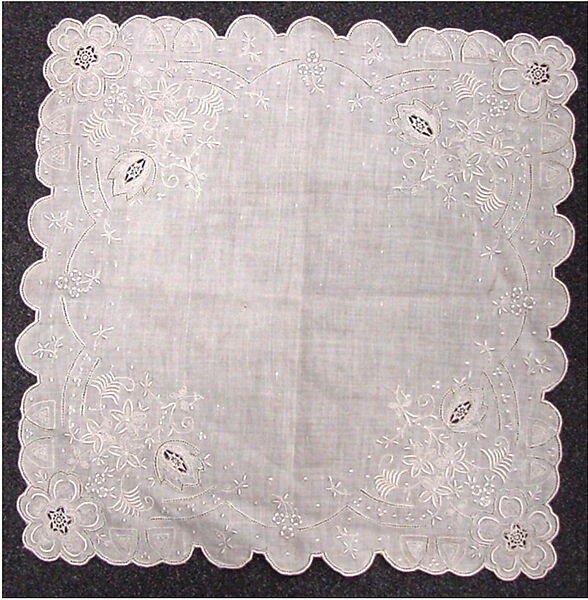 Embroidered Handkerchief, Linen, China 