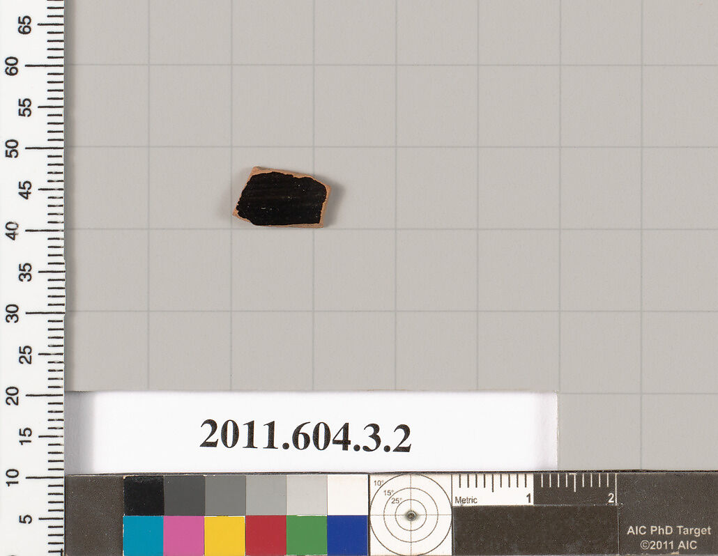 Terracotta fragment of an undetermined shape, Terracotta, Greek, Attic
