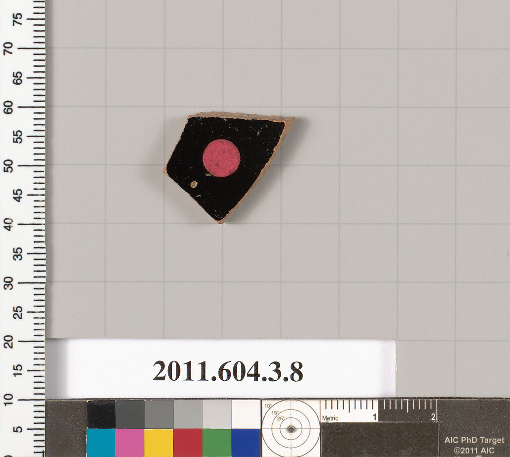 Terracotta fragment of an undetermined shape, Terracotta, Greek, Attic