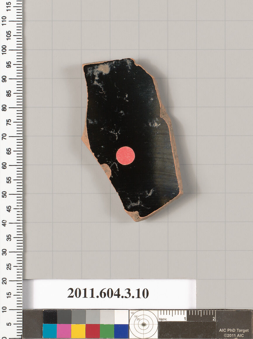 Terracotta fragment of a Little Master cup, Terracotta, Greek, Attic