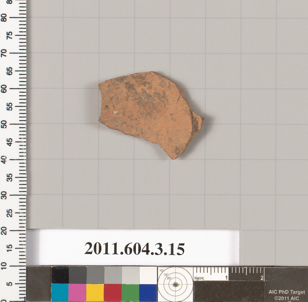 Terracotta fragment of an undetermined shape, Terracotta, Greek, Attic