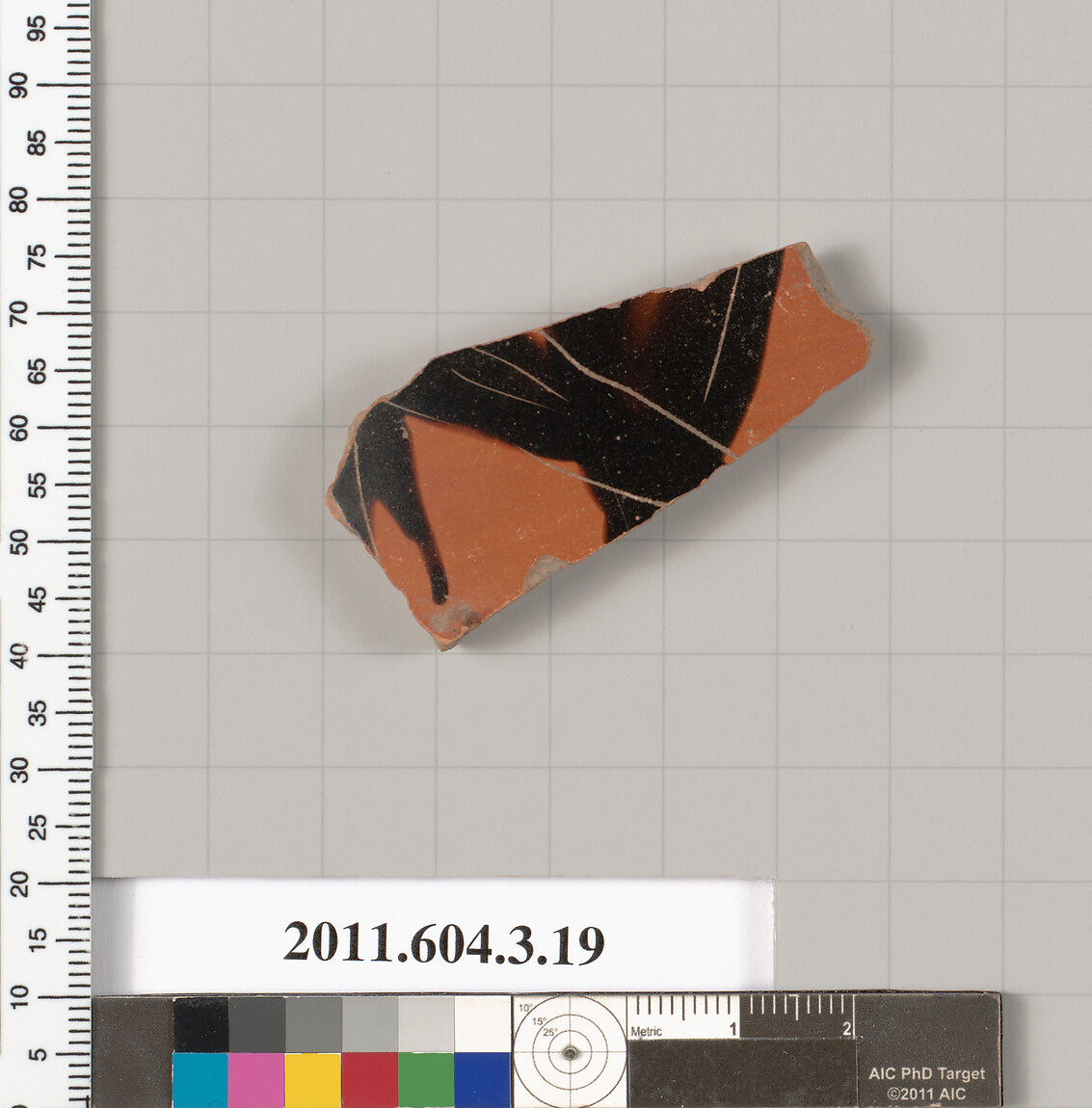Terracotta fragment of a neck-amphora (jar), Terracotta, Greek, Attic 