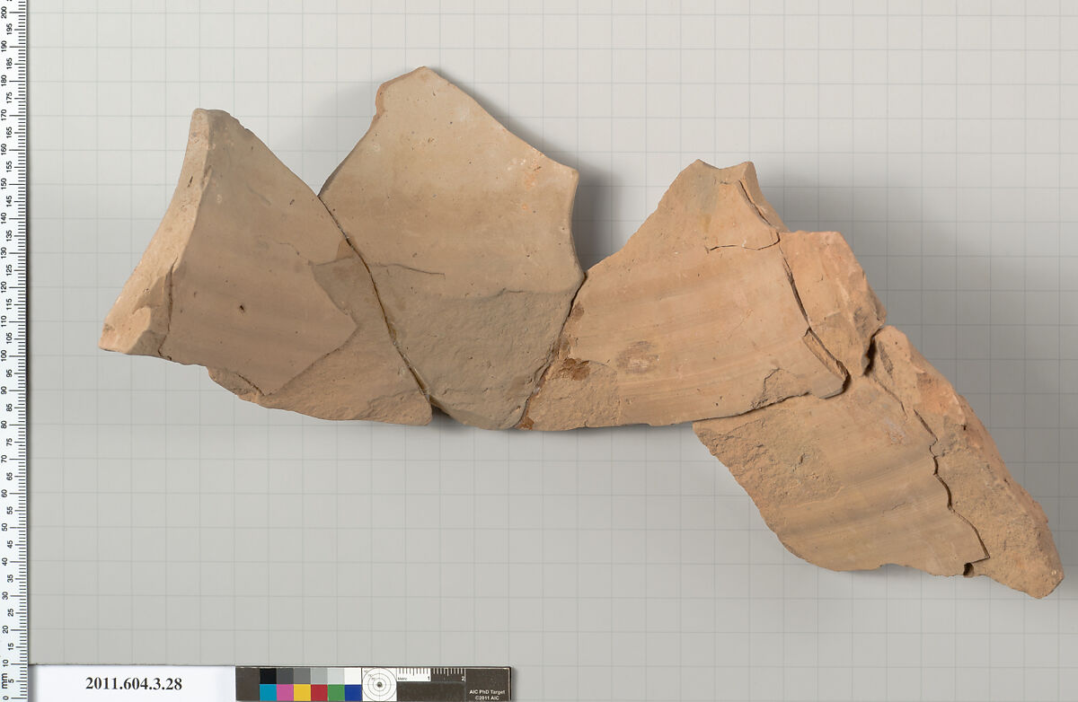 Terracotta fragment of an amphora (jar), Terracotta, Greek, Attic