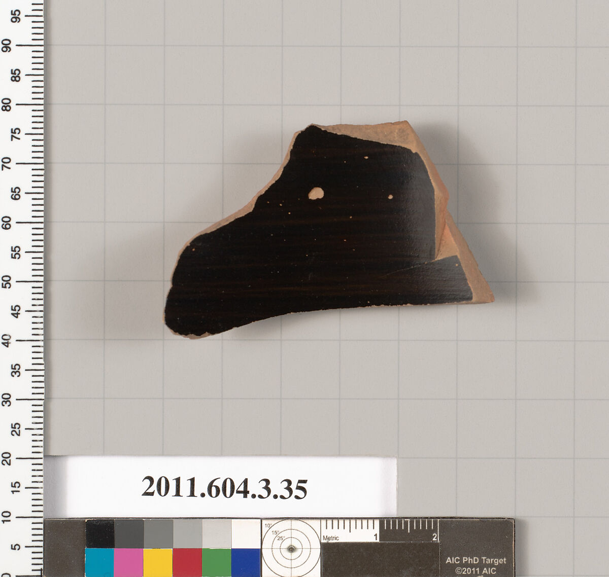 Terracotta fragment of a pot, Terracotta, Greek, Attic
