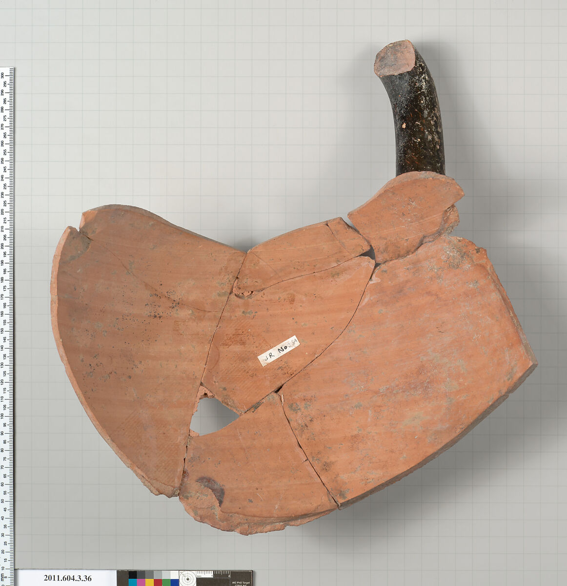 Terracotta fragment of an amphora (jar), Terracotta, Greek, Attic