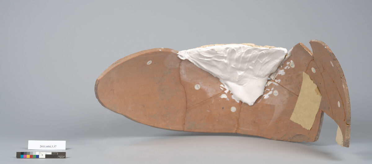 Terracotta fragment of an amphora (jar), Terracotta, Greek, Attic