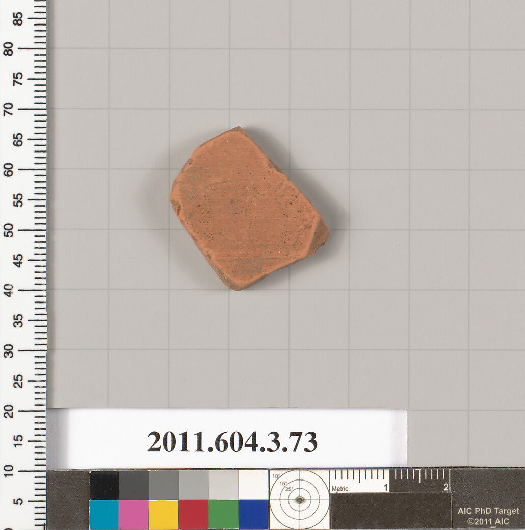 Terracotta fragment of an amphora (jar), Terracotta, Greek, Attic