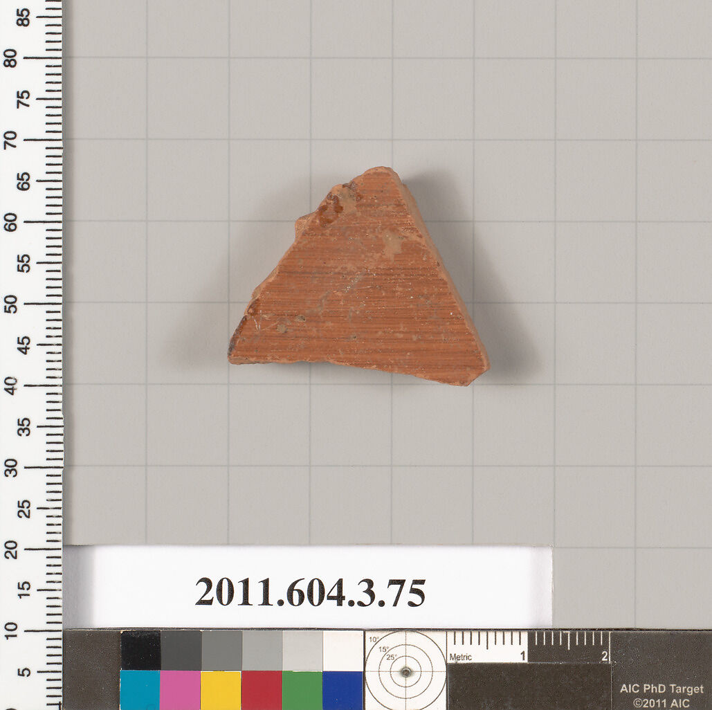 Terracotta fragment of an amphora (jar), Terracotta, Greek, Attic
