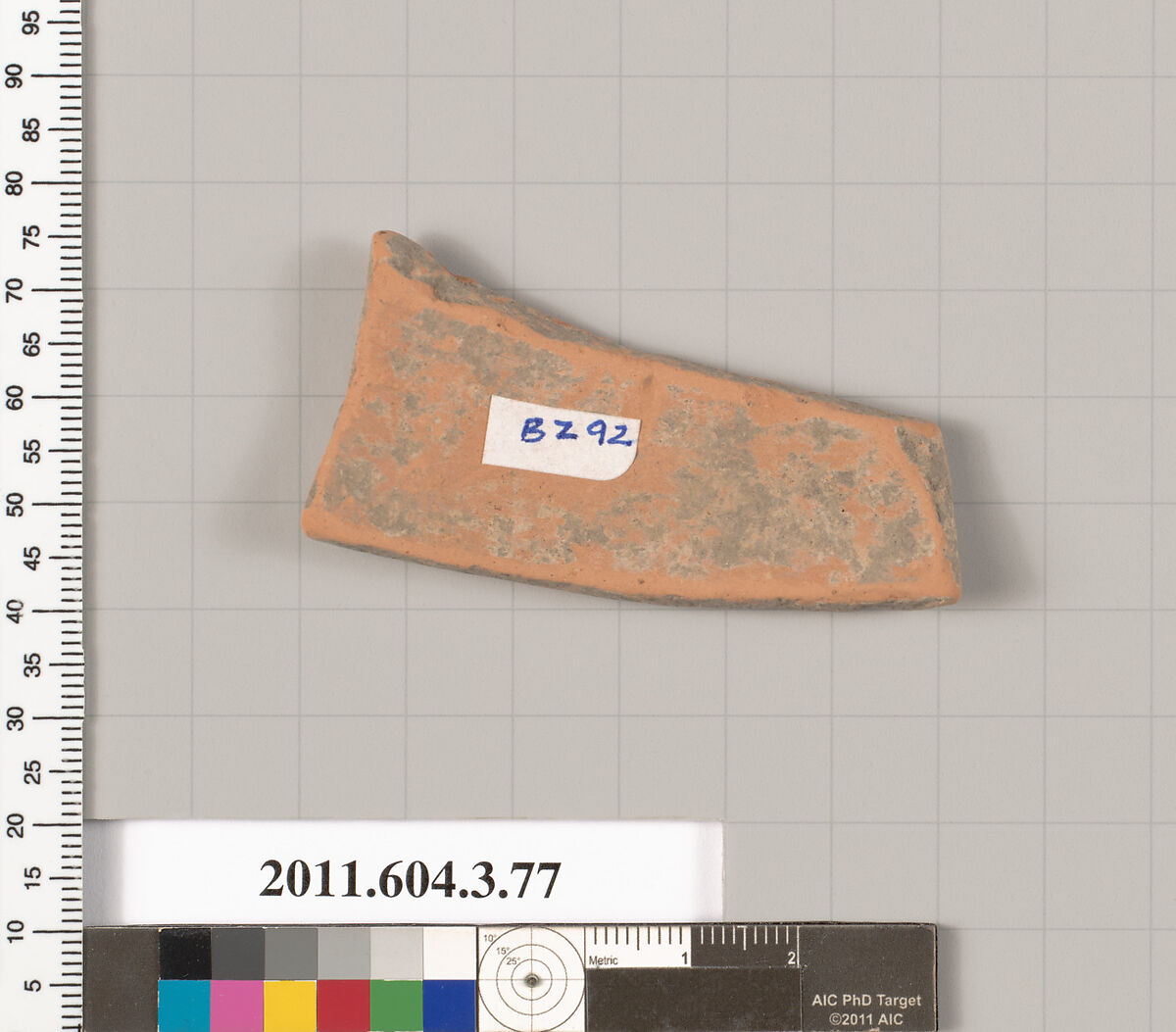 Terracotta fragment of an amphora (jar), Terracotta, Greek, Attic