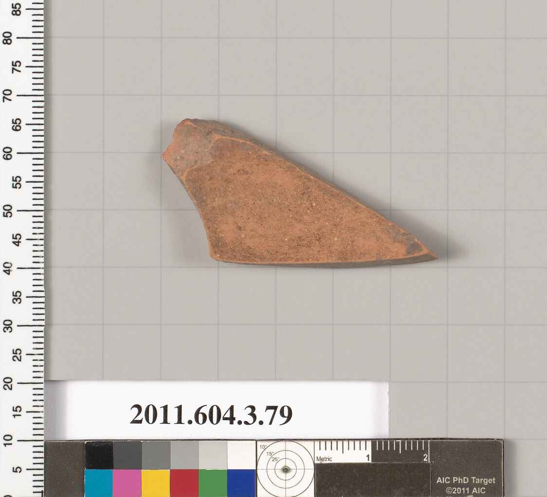 Terracotta fragment of an amphora (jar), Terracotta, Greek, Attic