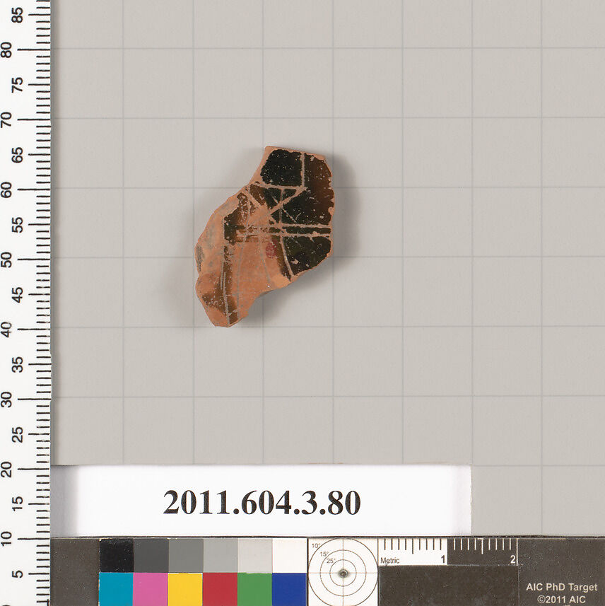 Terracotta fragment of an amphora (jar), Terracotta, Greek, Attic 
