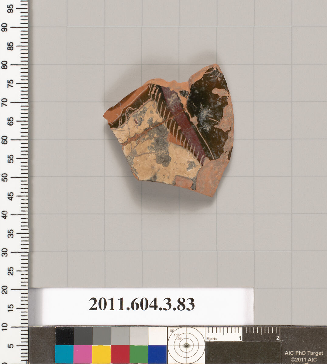Terracotta fragment of an amphora (jar), Terracotta, Greek, Attic 