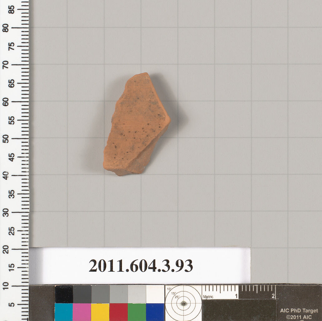 Terracotta fragment of an amphora (jar), Terracotta, Greek, Attic