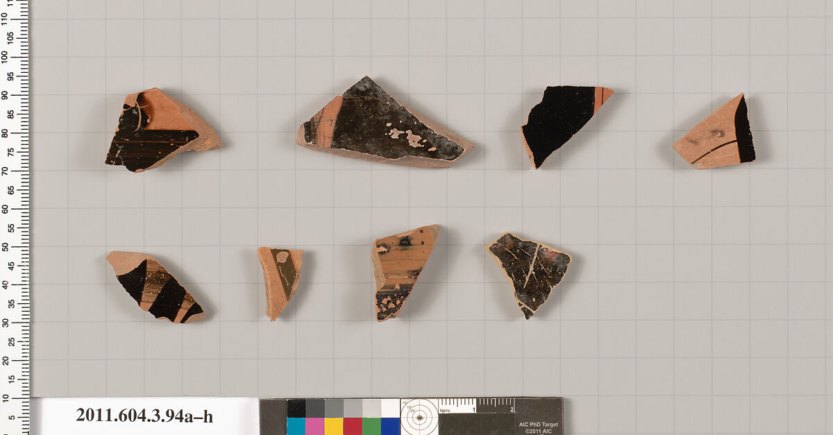 Terracotta fragments of amphorae (jars), Terracotta, Greek, Attic 