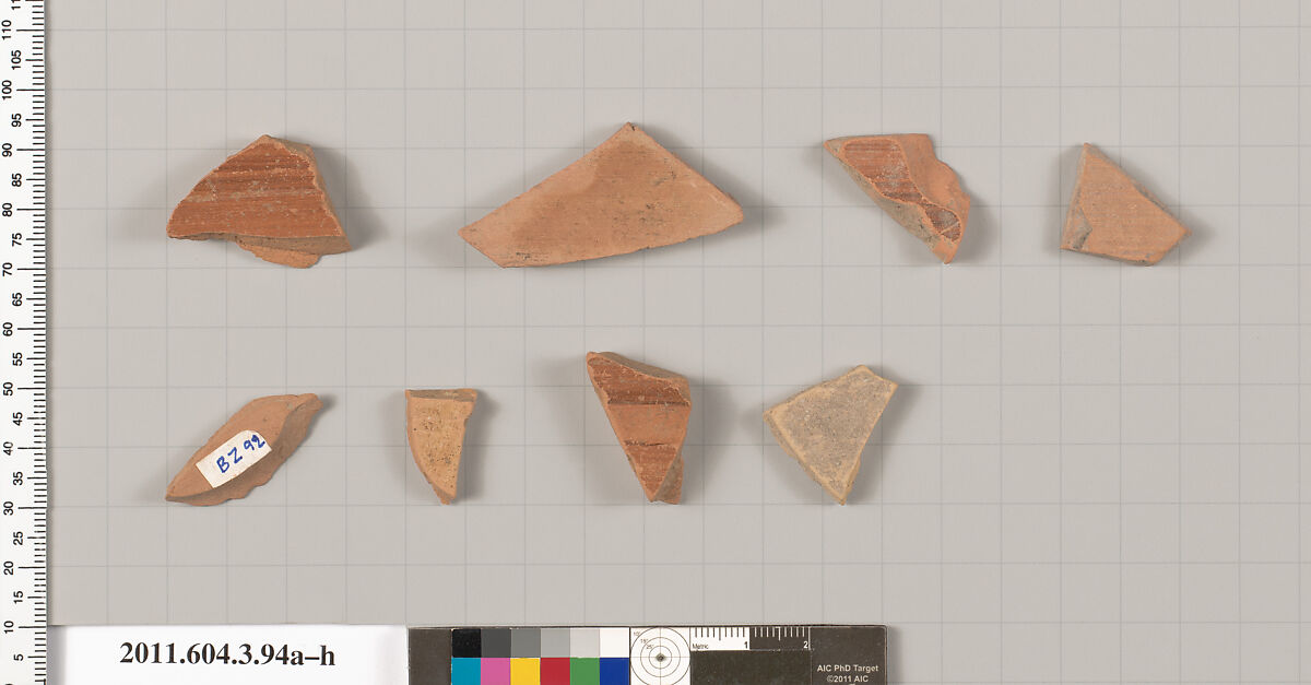Terracotta fragments of amphorae (jars), Terracotta, Greek, Attic