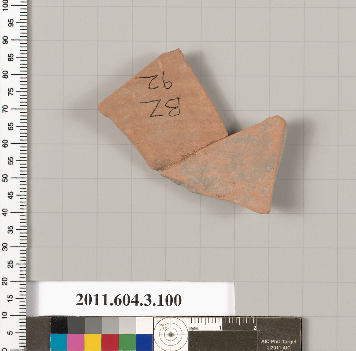 Terracotta fragment of an amphora (jar), Terracotta, Greek, Attic