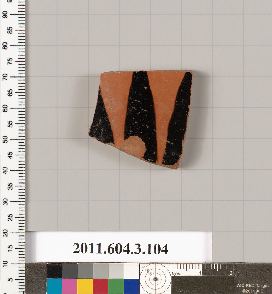 Terracotta fragment of an amphora (jar), Terracotta, Greek, Attic 